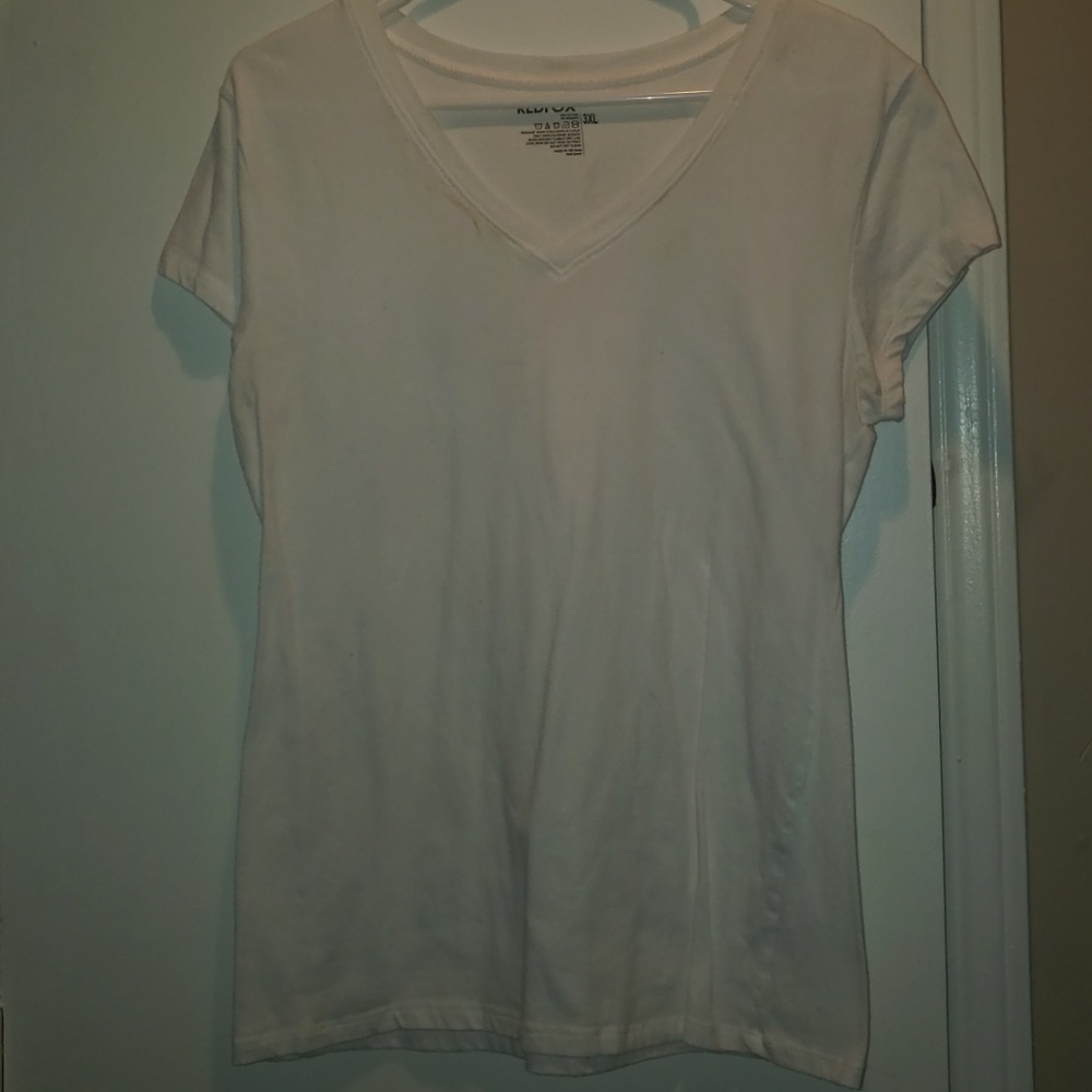 Plain white v neck shirt